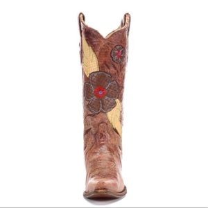 Corral Vintage Cognac Crater Daisy Inlay Cowgirl Boots